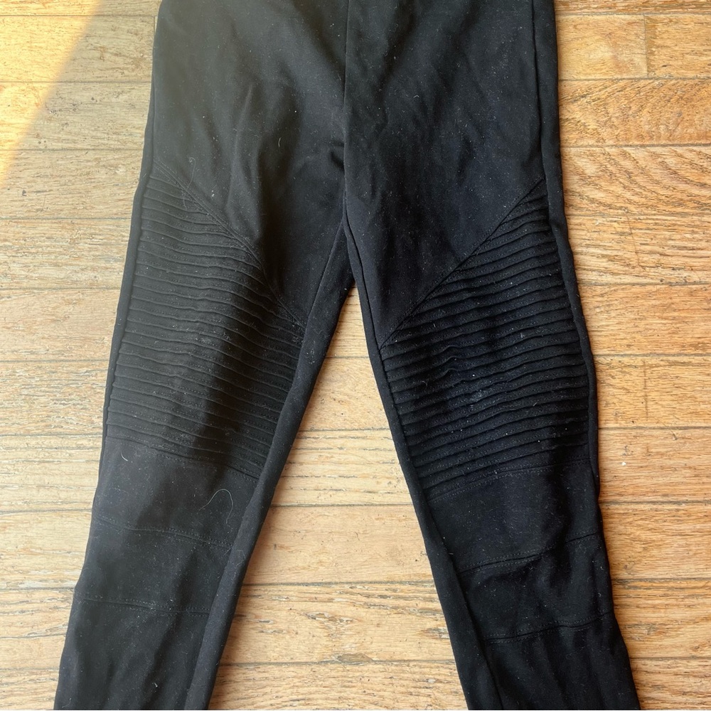 Black High-Waisted Moto Leggings